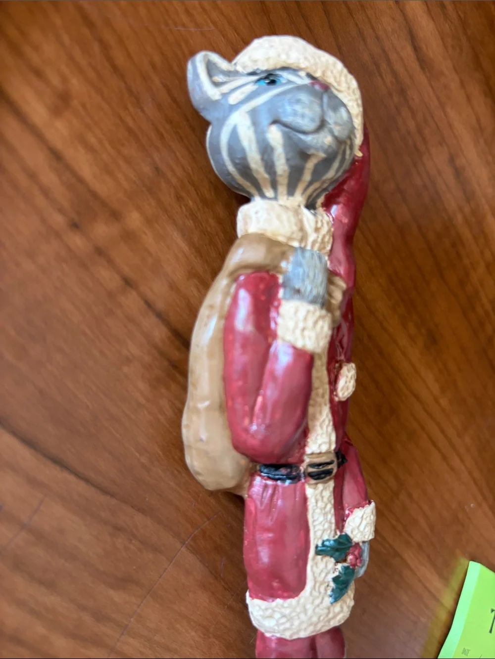 Kandy folk art Santa kitty cat figurine signed 1992